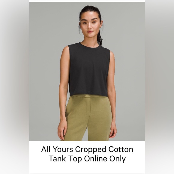 Lululemon All Yours Cropped Cotton Tank - Black - Picture 5 of 5